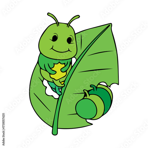 Happy Caterpillar Eating