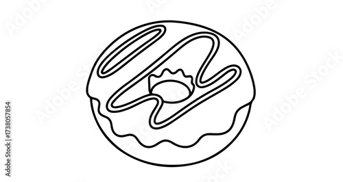 Delicious donut with glaze sweet treat with frosting and sprinkles on top