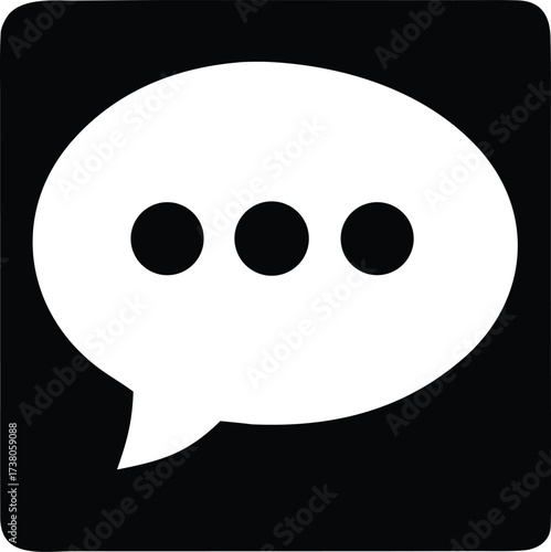 Modern chat icon represents communication and messaging services for digital platforms and applications