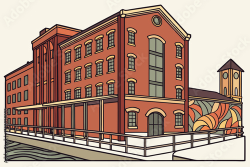 Old Town Grand Rapids in Michigan, 19th-century red-brick warehouses with breweries and art murals