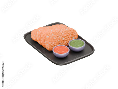 sashimi icon 3d illustration render