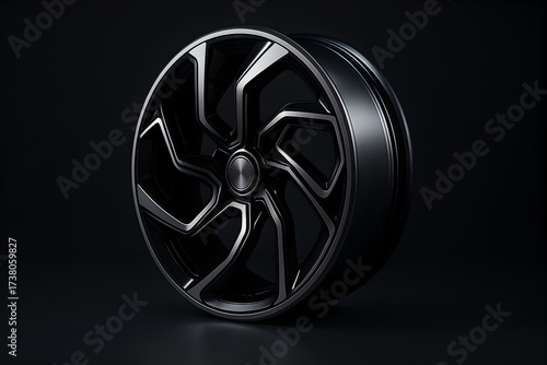 car wheel on black