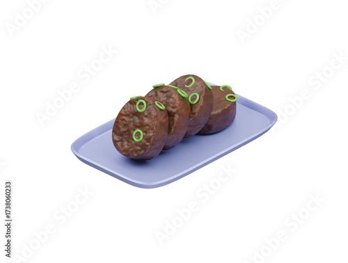 soondae icon 3d illustration render