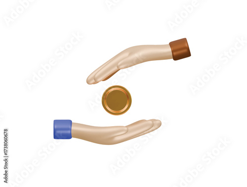 alms icon 3d illustration render
