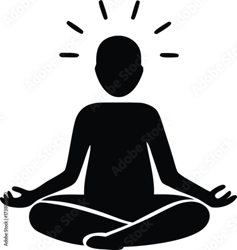 Zen meditation silhouette human figure sitting lotus pose peaceful mind serene calm inner peace spiritual growth tranquility awareness enlightenment aura