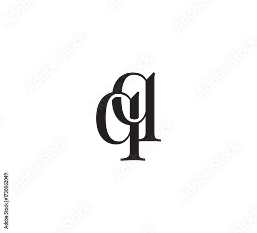 Elegant Serif Monogram Logo with Overlapping Initial Letters – Vintage and Modern Branding Design qq