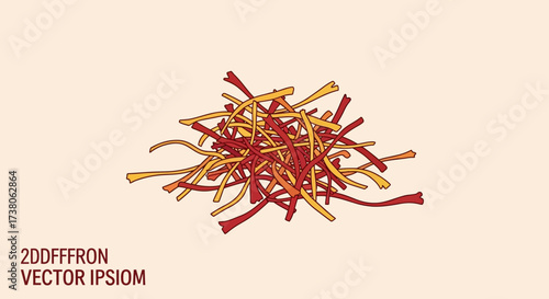 A pile of saffron threads, a luxurious and aromatic spice.