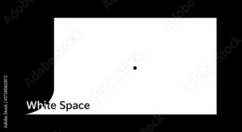A small black dot centered on a pristine white background, creating a minimalist and stark visual.