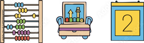 Educational Toys Abacus Building Blocks and Calendar.