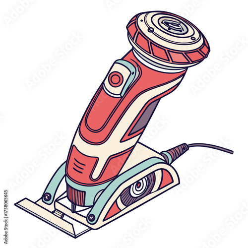 Bright electric shaver machine vector illustration