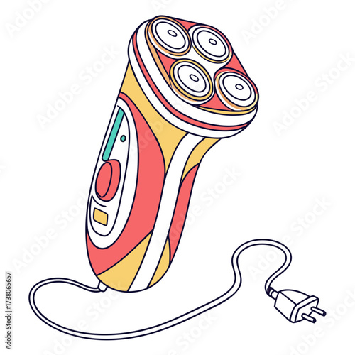 Bright electric shaver machine vector illustration 1