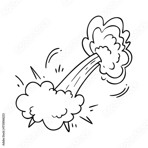 Line speed cartoon effect, boom explosive motion line element set. Comic boom burst, explosive smoke, line speed cartoon vector icon. Hand drawn sketch doodle action effect