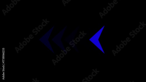 Left swipe directional blue arrow loop animation. arrows sign right to left animation concept