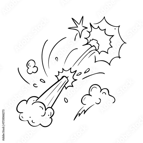 Line speed cartoon effect, boom explosive motion line element set. Comic boom burst, explosive smoke, line speed cartoon vector icon. Hand drawn sketch doodle action effect
