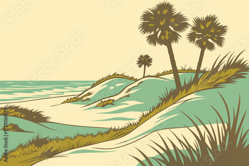 Pawleys Island in South Carolina, quiet barrier island with dunes, hammocks, and ocean breezes