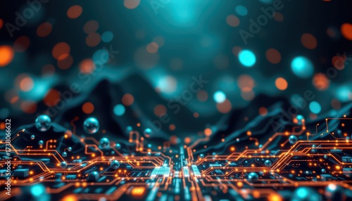 Wallpaper Mural Futuristic Digital Circuit Board Network Torontodigital.ca