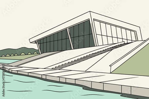 Oslo Opera House in Norway, angular white-marble design sloping into fjord waters