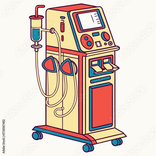 Colorful dialysis machine vector illustration medical equipment