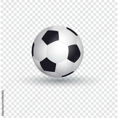 Close-up of a black and white soccer ball