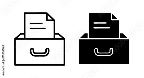 Archive Drawer Cabinet Icon set