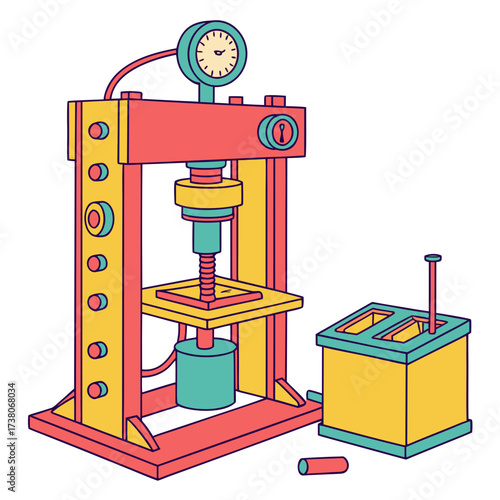 Colorful hydraulic press machine with gauge and separate component