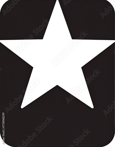 White star on black rectangle