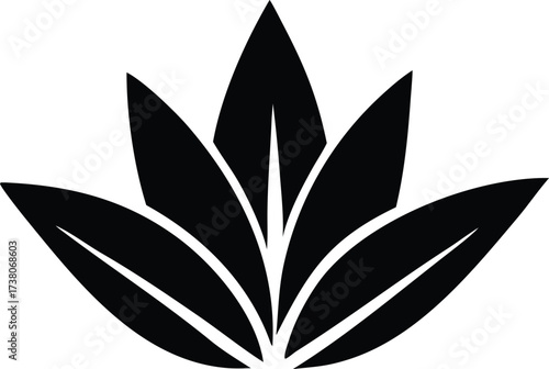 Elegant black lotus flower symbol representing purity serenity and enlightenment for wellness and spirituality