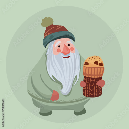Santa claus with red hat and scaft