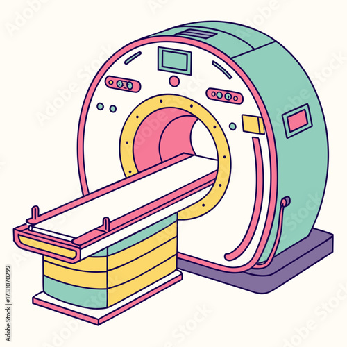 Colorful vector illustration of an M R I machine mri machine 1