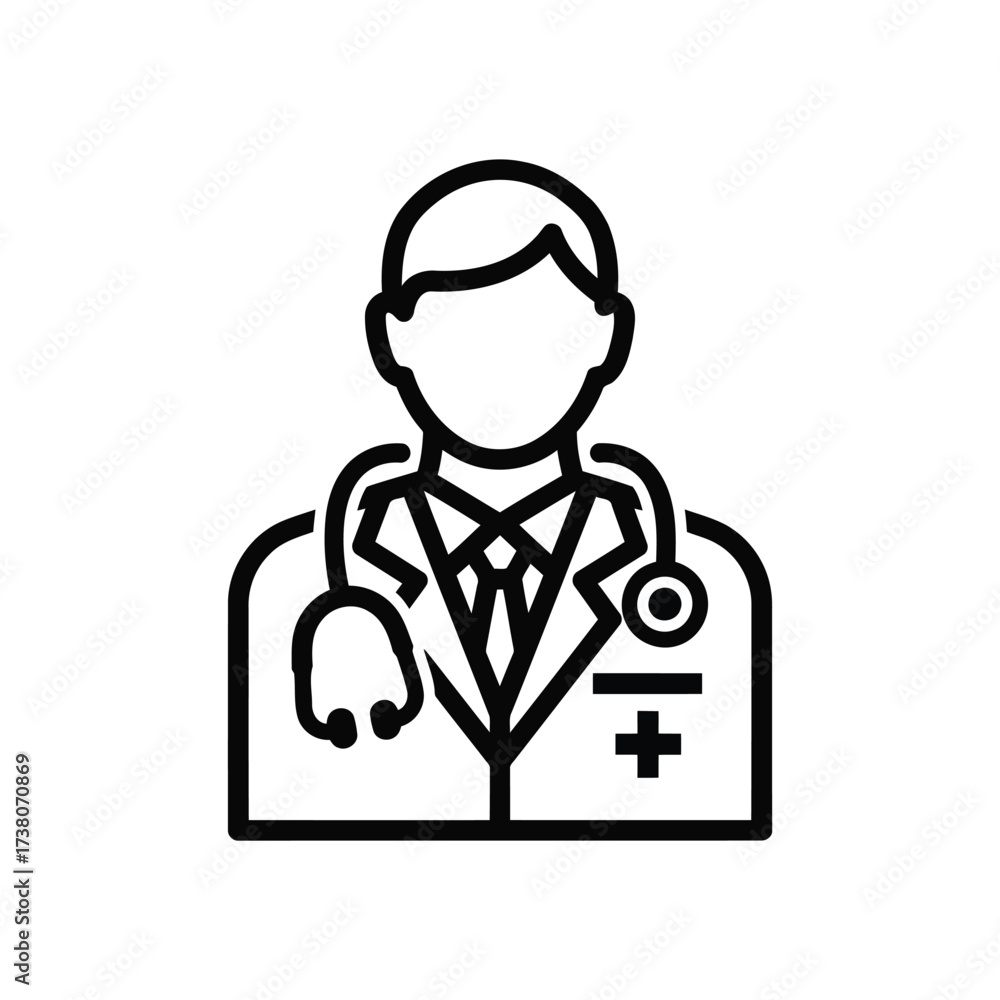 Fototapeta premium Professional doctor with stethoscope, embodying healthcare and medical expertise.