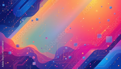 Wallpaper Mural Futuristic Abstract Digital Technology Scene Torontodigital.ca