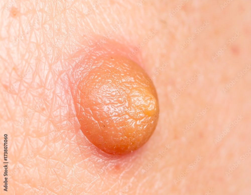 Fototapeta premium Close-up skin lesion, flesh-toned
