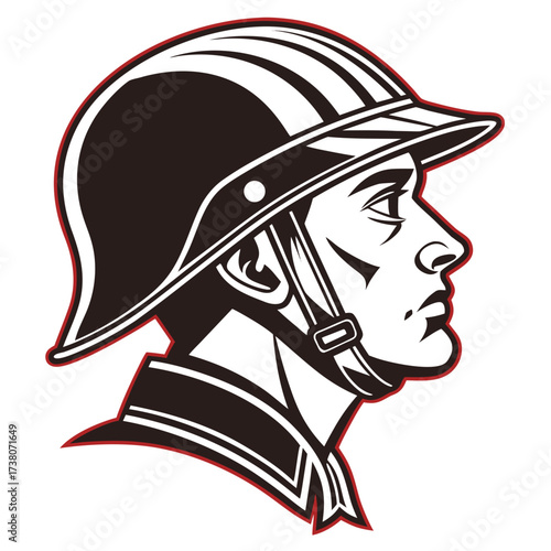 Illustration of a firefighter wearing a helmet