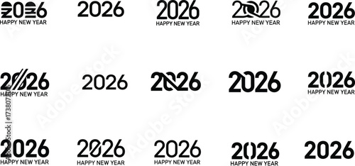 Collection of modern and creative "2026 Happy New Year" text designs