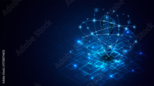 technology circuit board key icon. Cyber ​​data security and privacy concept. modern technology innovation concept background	