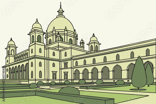 Rashtrapati Bhavan in New Delhi, India, grand presidential palace with Mughal gardens