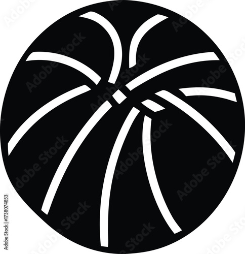 Striking black and white abstract basketball design dynamic lines energetic sports graphic for digital and print projects