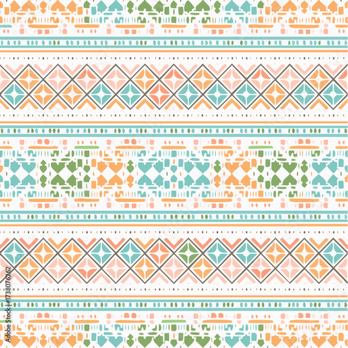 Creative ethnic style vector seamless pattern. Unique geometric vector swatch. 