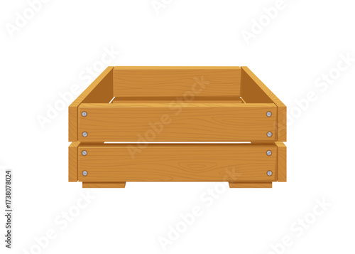 Wooden box with texture of wood vector stock illustration