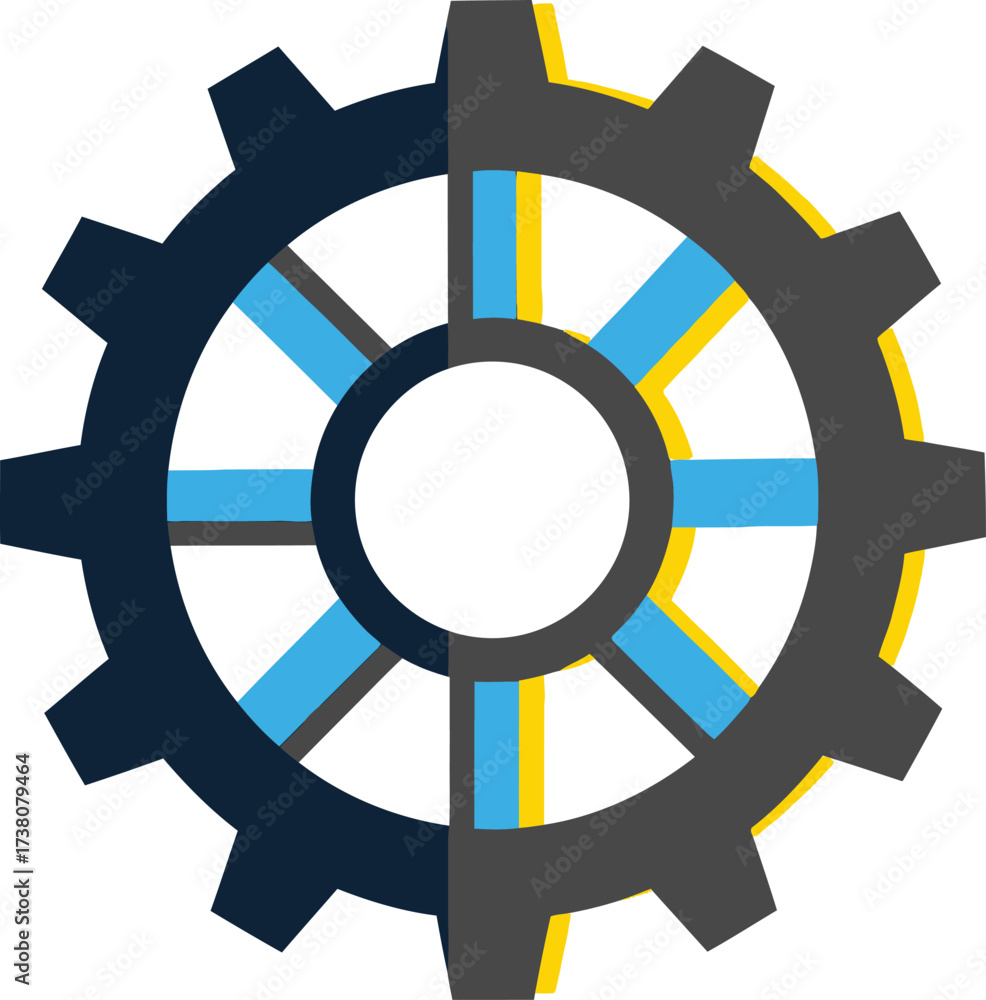 Obraz premium Abstract Gear Symbol Representing Industry and Technology.