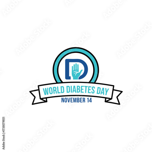 World Diabetes Day blue hand logo diabetes awareness