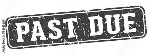 past due rectangular sign. past due stamp
