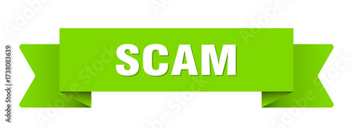 scam ribbon isolated on transparent background. scam ribbon