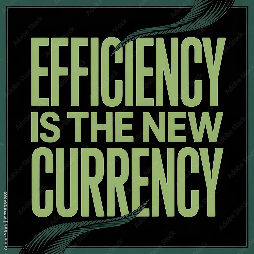 Fototapeta premium efficiency is the new currency