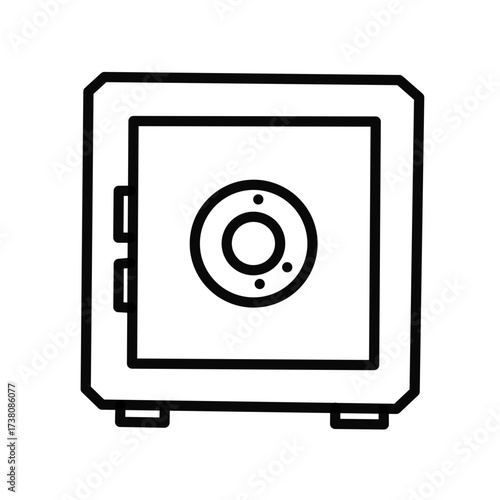 Safe Box Security Finance Icon Vector for Banking Money Saving Protection and Financial Management Design