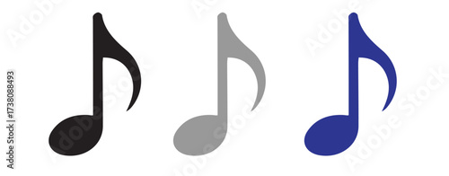 Musical Note Icons Vector – Solid Music Symbols for Sound, Melody, and Audio Design