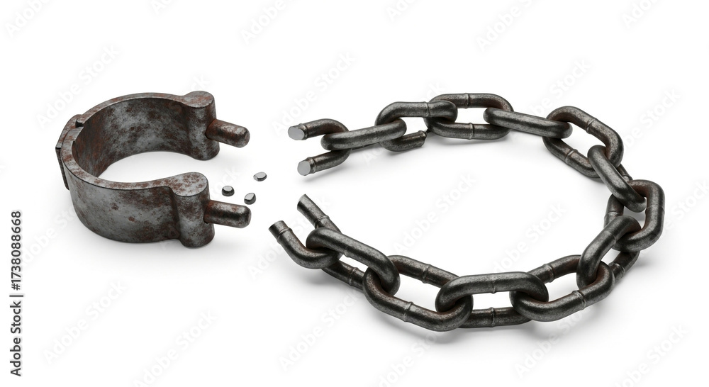 Obraz premium Symbolizing the Breaking of Bonds and the Triumph of Freedom Over Oppression for a Brighter Future