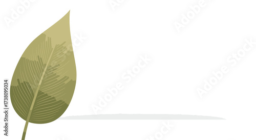 Minimalist vector illustration of a single abstract leaf, perfect for nature and eco-friendly themes
