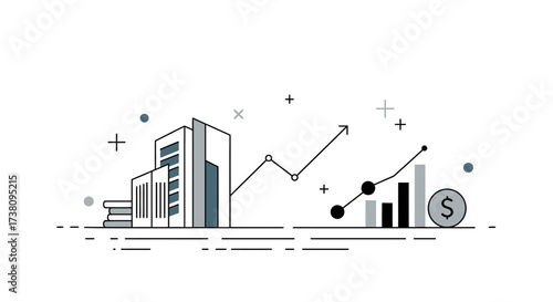 Financial Growth and Business Expansion Modern Vector Illustration with Minimalist Design