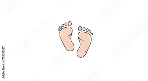 Footprints Vector Illustration of Bare Feet, Depicting Human Foot Steps, Ideal for Designs